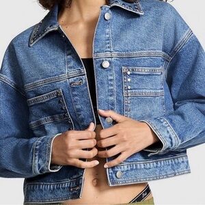 Victoria Secret/PINK Studded Denim Jacket-New